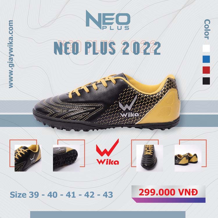 Giày Bóng Đá Wika Neo Plus Đen