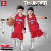 Áo Bóng Rổ Trẻ Em THUNDER - Đỏ Năng Động