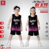 Áo Bóng Rổ Trẻ Em BLAZE Màu Đen Hồng