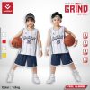 Bộ đồ bóng rổ trẻ em Hacorio BKB-04 Grind - Trắng phối xanh navy cá tính