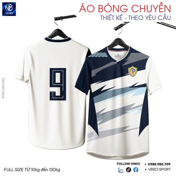 Áo Bóng Chuyền Thiết Kế HAS-4 Xanh Navy Trắng Năng Động