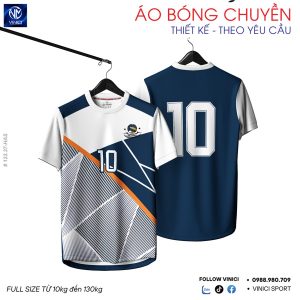 Áo Bóng Chuyền Thiết Kế Xanh Navy HAS-4 Năng Động & Chuyên Nghiệp