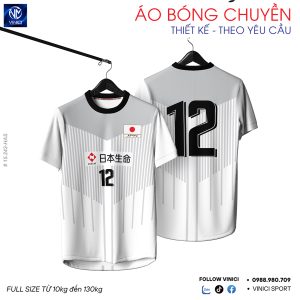 Áo Bóng Chuyền Thiết Kế Màu Trắng Ghi Xám HAS - Hacado 15.242
