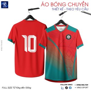 Áo bóng chuyền HACADO 166.174 - Đỏ tươi năng động, thiết kế thể thao nổi bật