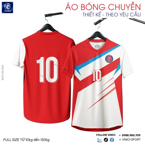 Áo Bóng Chuyền Thiết Kế HACADO 221.05 Màu Đỏ Năng Động