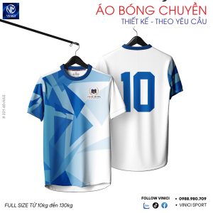 Áo Bóng Chuyền Thiết Kế Hacado 221.40 – Xanh Trắng Năng Động