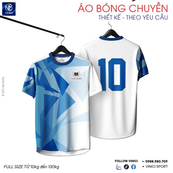 Áo Bóng Chuyền Thiết Kế Hacado 221.40 – Xanh Trắng Năng Động