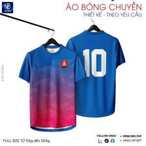 Áo Bóng Chuyền Thiết Kế Hacado 221.46 - Ombre Xanh Dương Tím Hồng