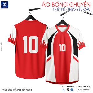 Áo Bóng Chuyền Thiết Kế Màu Đỏ HAS - Hacado 87.50