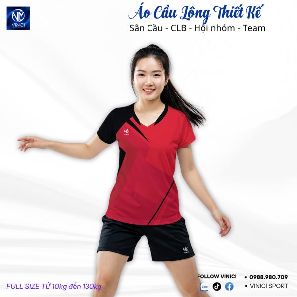 Áo Cầu Lông Thiết Kế Màu Trắng Xanh Nữ Cao Cấp - Hình ảnh 3