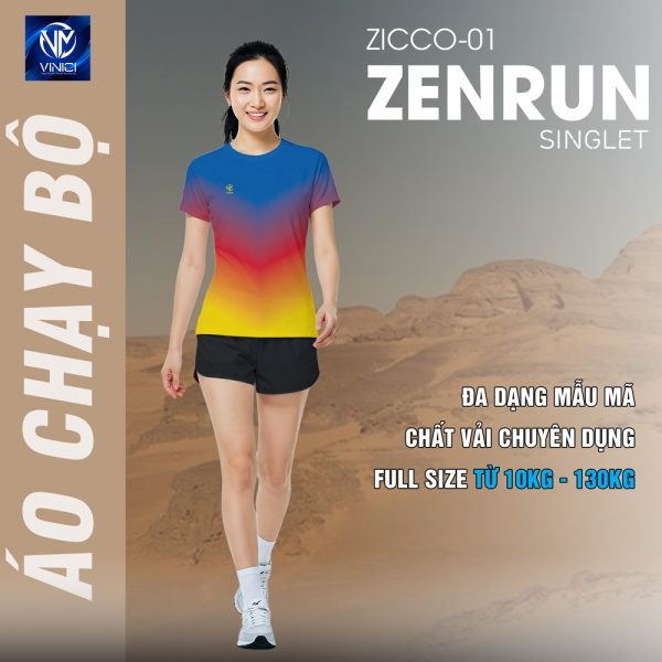 Áo Chạy Bộ Thiết Kế ZICCO - 01 Màu Đỏ Nữ Đẹp - Cao Cấp - Hình ảnh 2