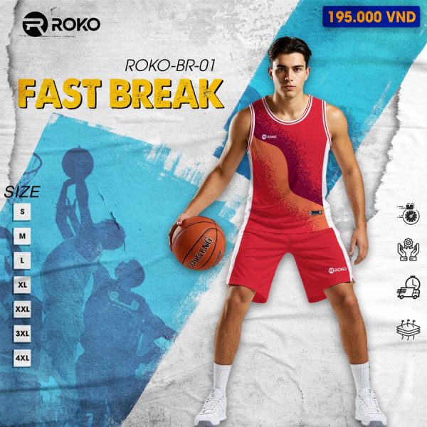 Bộ đồ bóng rổ ROKO-BR-01 xanh dương - Phong cách mạnh mẽ cho mọi sân đấu - Hình ảnh 2