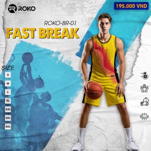 Bộ quần áo thể thao ROKO-BR-01 màu vàng chói năng động