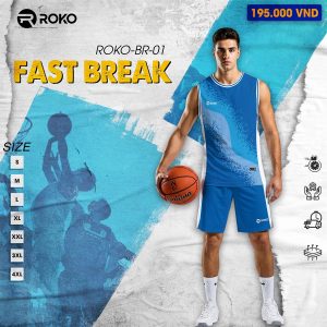 Bộ đồ bóng rổ ROKO-BR-01 xanh dương - Phong cách mạnh mẽ cho mọi sân đấu