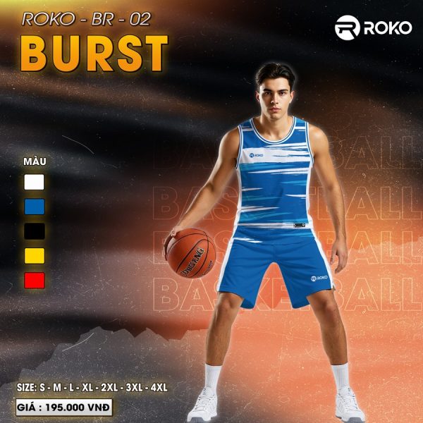Áo đấu bóng rổ ROKO - BR-02 BURST màu Đen Vàng - Hình ảnh 2