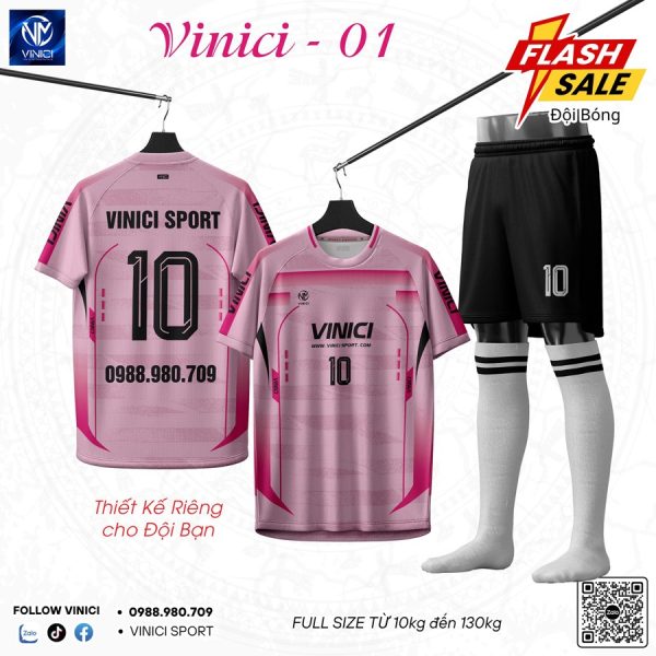 Bộ đồ đá bóng không logo VINICI-01 màu xanh phối đỏ – Mạnh mẽ và chuyên nghiệp - Ảnh 7
