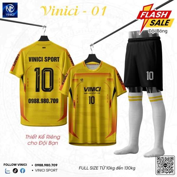 Bộ đồ đá bóng không logo VINICI-01 màu xanh phối đỏ – Mạnh mẽ và chuyên nghiệp - Ảnh 3