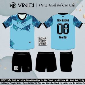 Áo bóng đá thiết kế BD08003 - màu xanh lam độc đáo