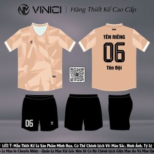 Áo Bóng Đá Thiết Kế Màu Kem Đất BD08004 - CAHN Màu Hồng vàng đất
