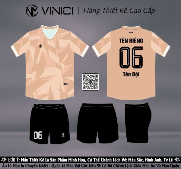 Áo Bóng Đá Thiết Kế Màu Kem Đất BD08004 - CAHN Màu Hồng vàng đất