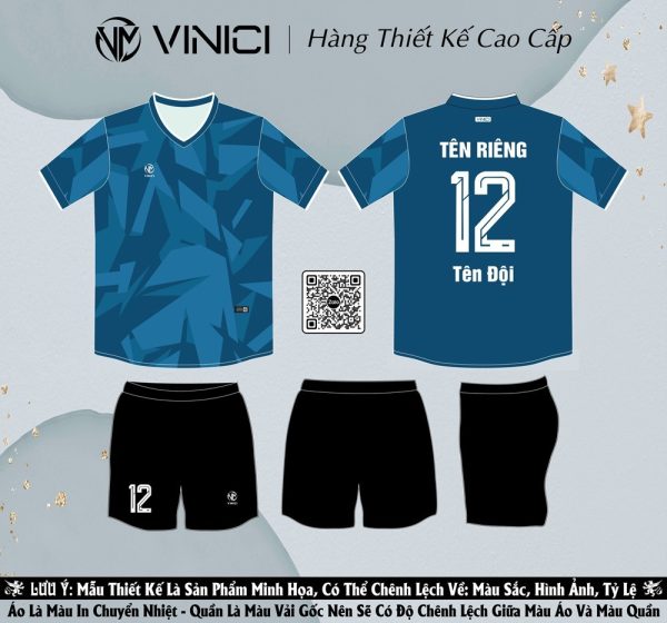 Áo Bóng Đá Thiết Kế BD08008 Màu Xanh Navy Đẹp Nhất