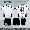 Áo bóng đá thiết kế BD08034 màu trắng đen tối giản hiện đại