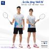 Áo cầu lông trắng phối pastel Unisex VNCBMT46