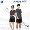 Áo cầu lông VNCBMT31 màu xám than thiết kế unisex