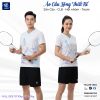 Áo Cầu Lông Thiết Kế Trắng Phối Màu Pastel VNCBMT33