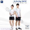 Áo cầu lông VNCBMT54 màu trắng thiết kế unisex họa tiết pastel
