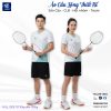 Áo Cầu Lông Thiết Kế BMTVNC7 Màu Trắng Phối Xanh Pastel Cam