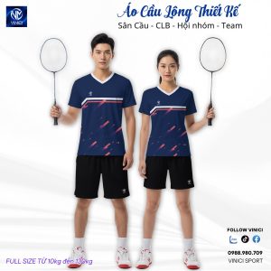 Áo cầu lông thiết kế chính hãng VNCBMT16 – Tím than trẻ trung, năng động