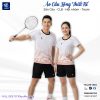 Áo Cầu Lông Thiết Kế VNCBMT18 Trắng Phối Cam Pastel