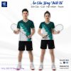 Áo Cầu Lông Thiết Kế VNCBMT23 Xanh Lá Phối Trắng - Hiện Đại & Năng Động