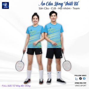 Áo Cầu Lông Thiết Kế Xanh Dương Nhạt – Năng Động & Trẻ Trung