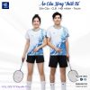 Áo Cầu Lông Thiết Kế VNC08091 - Trắng Xanh Năng Động