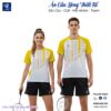 Áo cầu lông thiết kế VINICI VNC08106 trắng vàng thi đấu đẹp