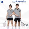 Áo cầu lông thiết kế VNC08117 màu xám đẹp hiện đại