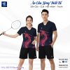 Áo cầu lông thiết kế VNCBMT32 – Họa tiết rồng đỏ phối đen xanh mạnh mẽ