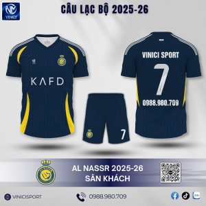 Áo đấu sân khách Al Nassr 2025-2026 màu xanh đen