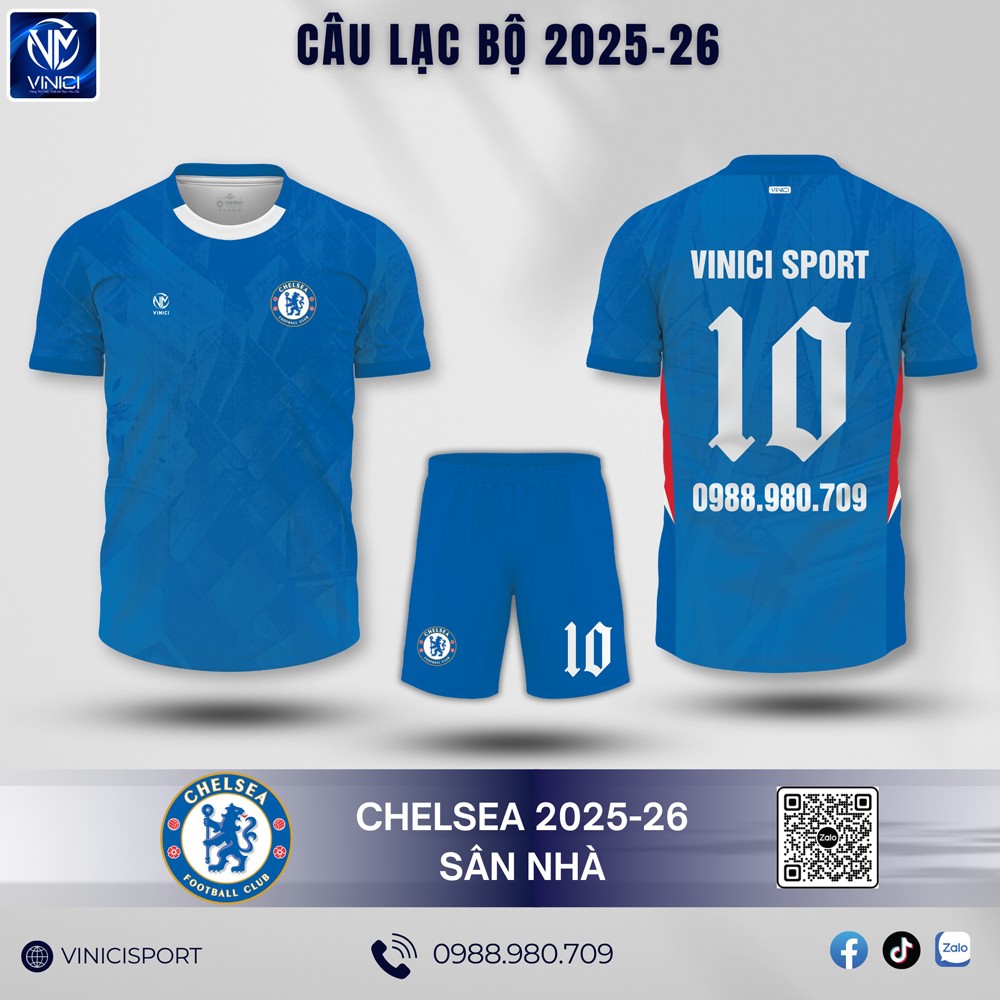 Áo đấu bóng đá CLB Chelsea sân nhà 2025-2026 màu xanh dương