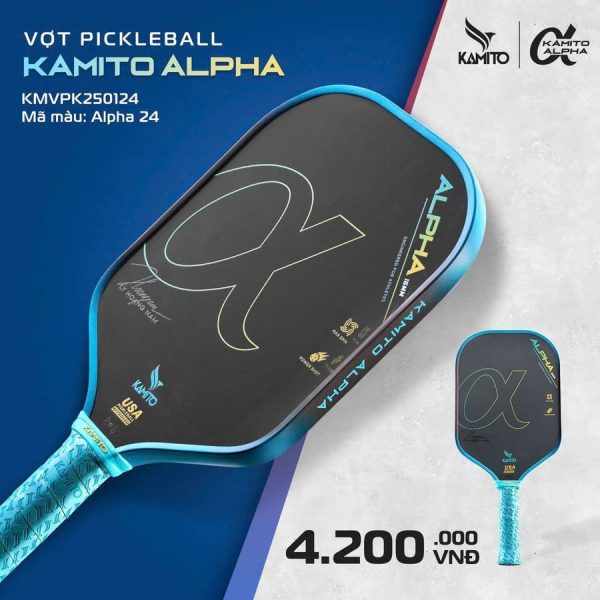 Vợt Pickleball Kamito Alpha Đen Xanh - Phiên Bản Thi Đấu Cao Cấp