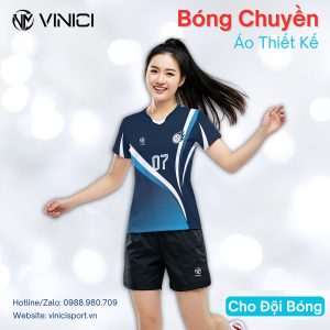 Áo Bóng Chuyền Thiết Kế VINICI Màu Xanh Navy BC22 – Đẳng Cấp & Cá Tính
