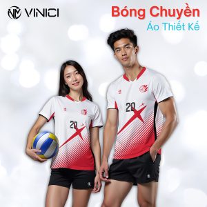 Bộ Đồ Thể Thao Bóng Chuyền Unisex BC27 - Trắng Đỏ Đen Năng Động