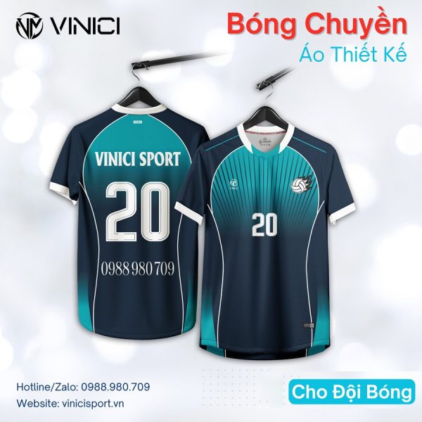 Áo Bóng Chuyền Thiết Kế VINICI BC15 - Xanh Navy Cá Tính - Ảnh 3