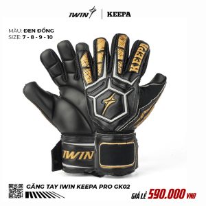 Găng Tay Thủ Môn IWIN KEEPA PRO GK02 - Đen Đồng