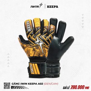 Găng Tay Thủ Môn IWIN KEEPA A02 - Đen/ Cam Năng Động Và Chuyên Nghiệp