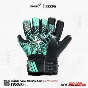 Găng Tay Thủ Môn IWIN KEEPA A02 - Đen Xanh Nổi Bật, Bắt Bóng Cực Đỉnh