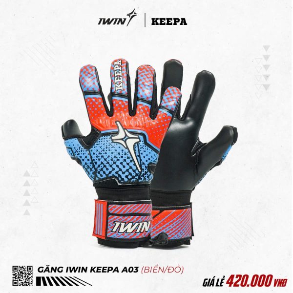 Găng Tay Thủ Môn IWIN Keepa A03 Biển Đỏ – Phong Cách Năng Động, Hiệu Suất Ưu Việt