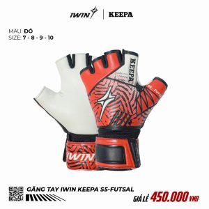 Găng tay IWIN KEEPA S5-FUTSAL - Đỏ Đen Trắng